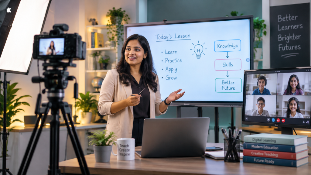 Video-based learning in a modern Edu Tech studio